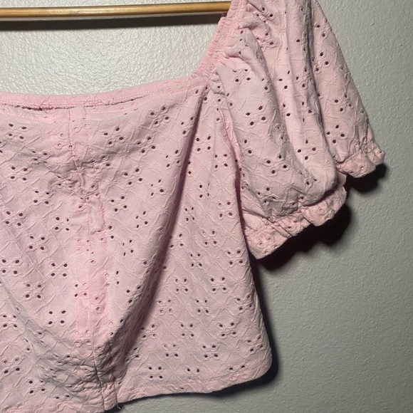 Reformation-Pink Floral Crochet Top - Picture 5 of 6